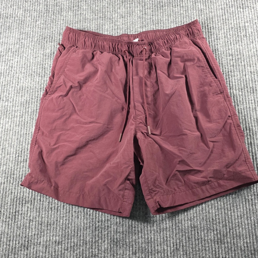 American Eagle‎ Mens Small Maroon Nylon Mesh Lined Swim Athletic Shorts Burgundy